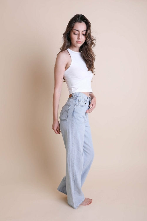 Bramis - Camiseta de cuello alto y espalda cruzada.