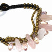Rose Quartz and Gold Beaded Bracelet