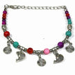 Turquoise Bead Charm Bracelet with Fish & Spiral Charms