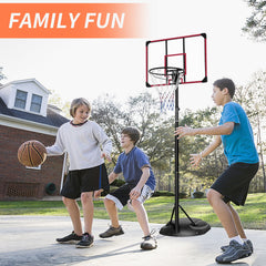 Sistema de aro de baloncesto portátil con soporte de altura ajustable de 7,5 a 9,2 pies