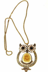 Collier avec pendentif chatoyant Big Owl