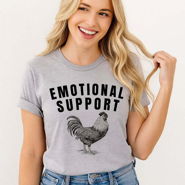 Camiseta de gallo de apoyo emocional 