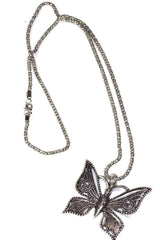 Peace Winged & Skull Head Butterfly Necklace