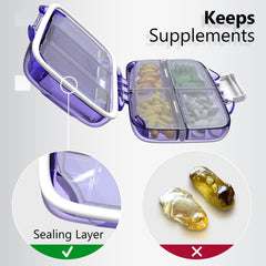 Travel Pill Organizer   Moisture Proof Pill Holder Daily Medicine