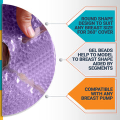 Purple Lactation Massaging Gel Pads for Breastfeeding