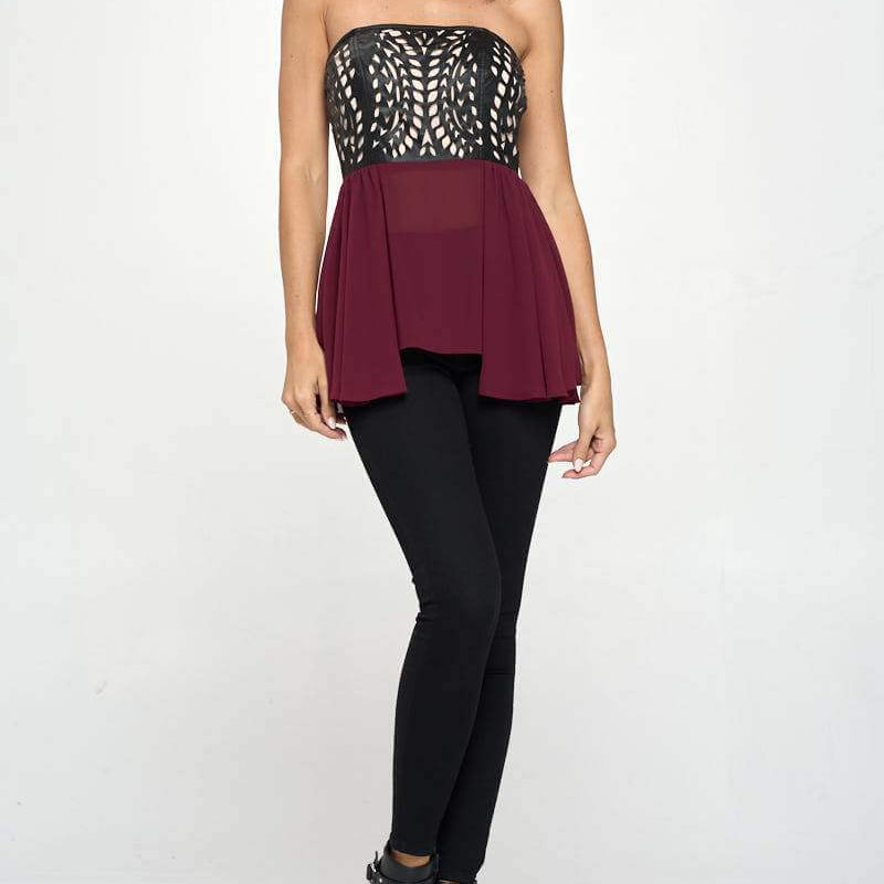 Chiffon Peplum Top