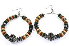 Pendientes de aro estilo rasta