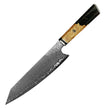 Japanese Damascus chef knife with a sharp, durable blade and ergonomic handle for precision cooking.