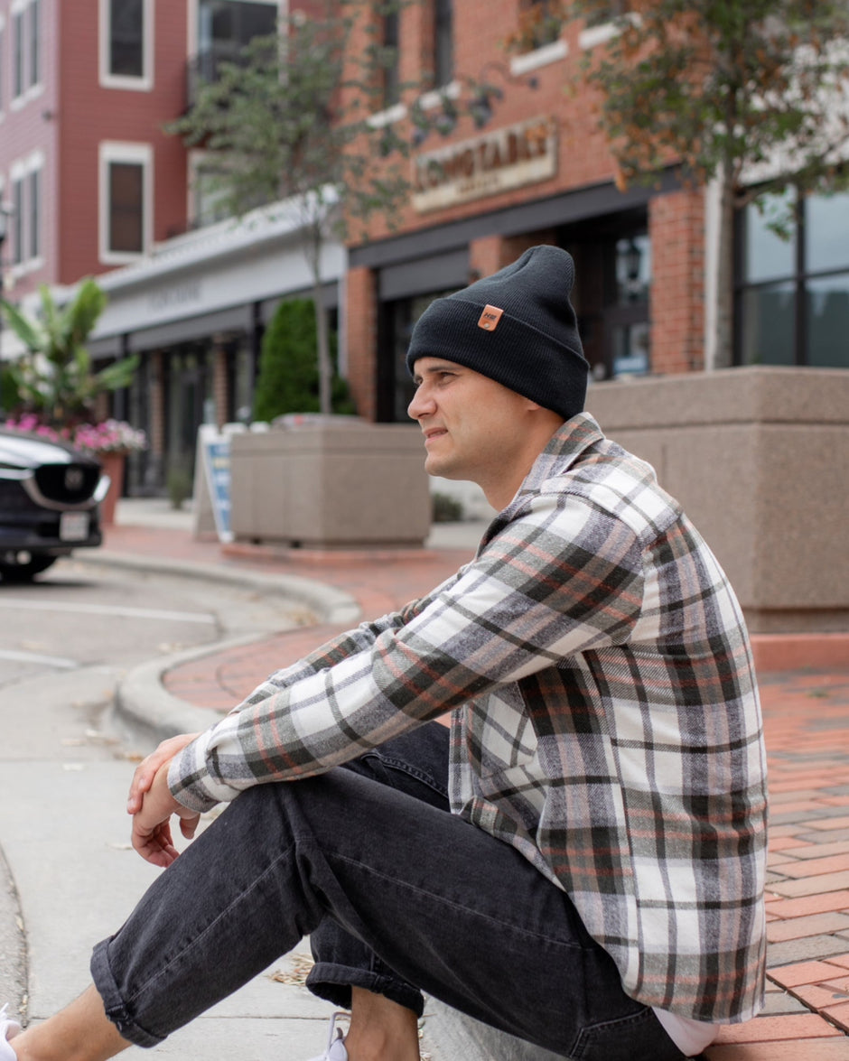 Charcoal Black Beanie