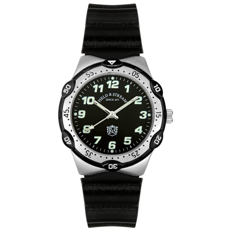 Field & Stream Black Dial Sports Watch with Rubber Strap