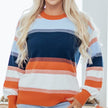 Color-Block Knit Crewneck Sweater
