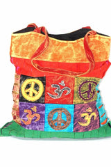 Bolsa de transporte Jhola con diseño de patchwork de Peace &amp; Om