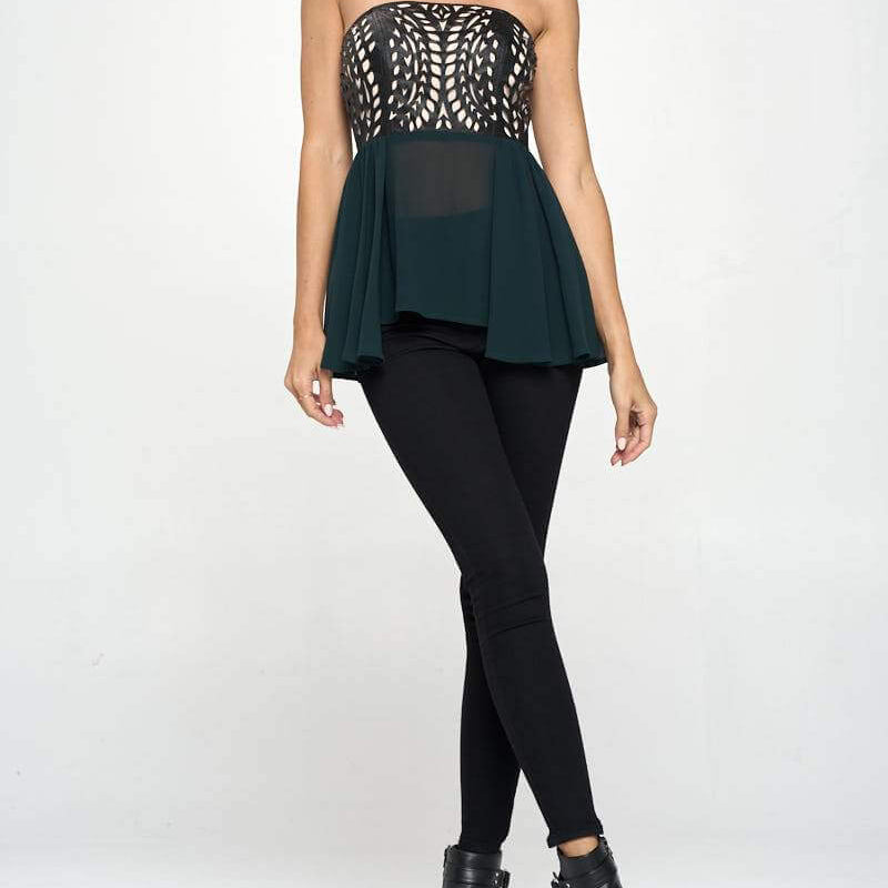 Chiffon Peplum Top