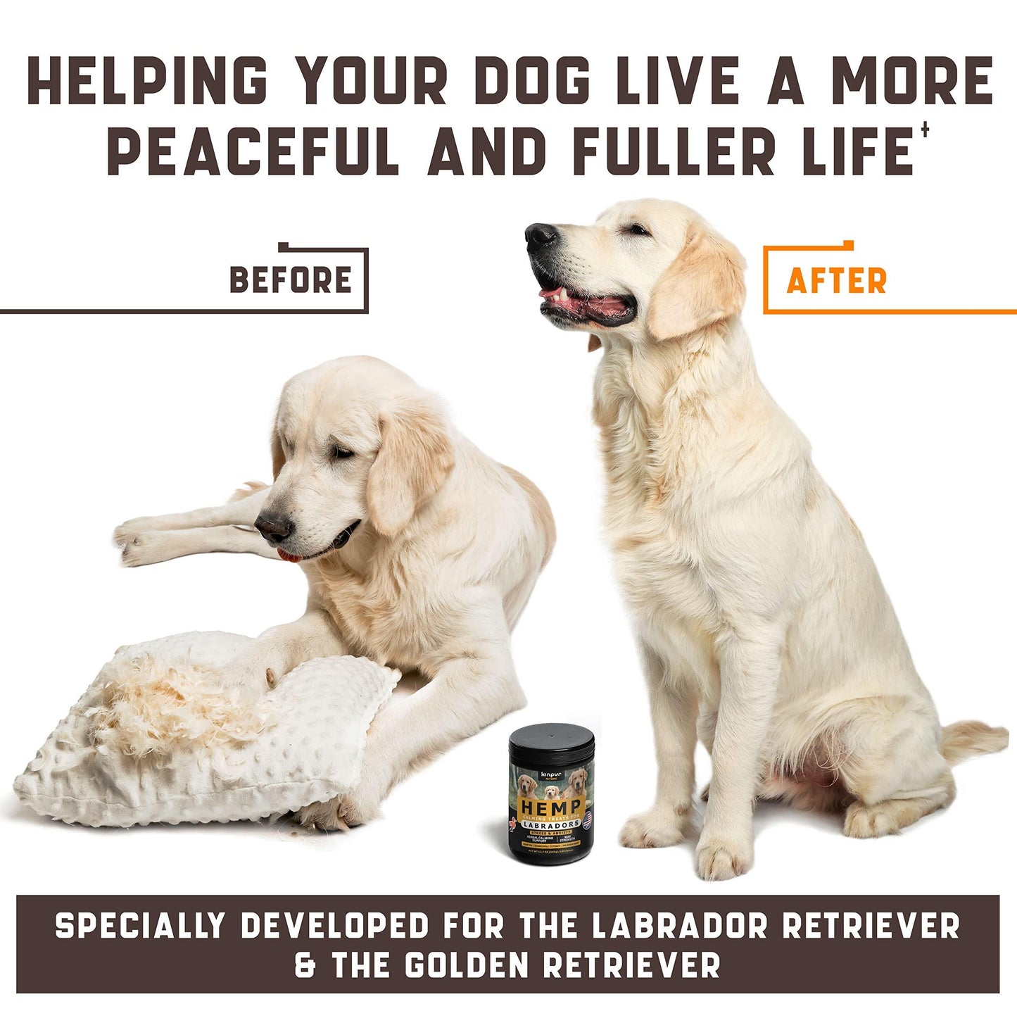 Calming Chews for Labrador Dogs with Valerian Root and Hemp Oil