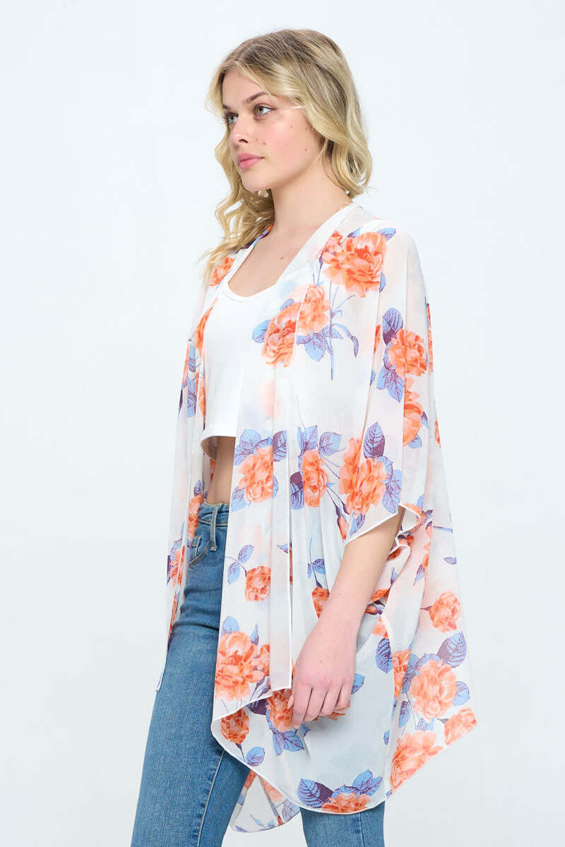 Floral Print Kimono