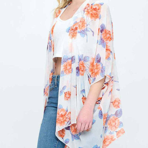 Floral Print Kimono