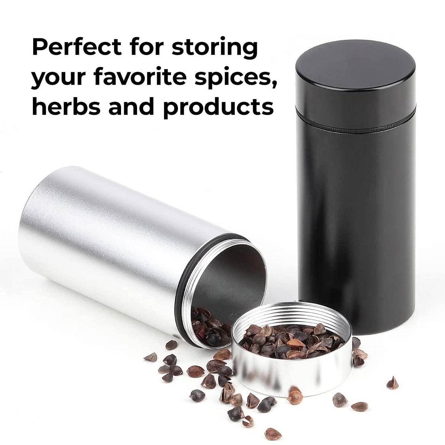 Water Proof Portable Airtight Aluminum Herb Storage Containers.