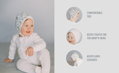 KLUSHA Bamboo and Cotton Double Sided Baby Beanie for Newborns