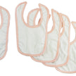 Baby Bib Set with Pink Trim – White