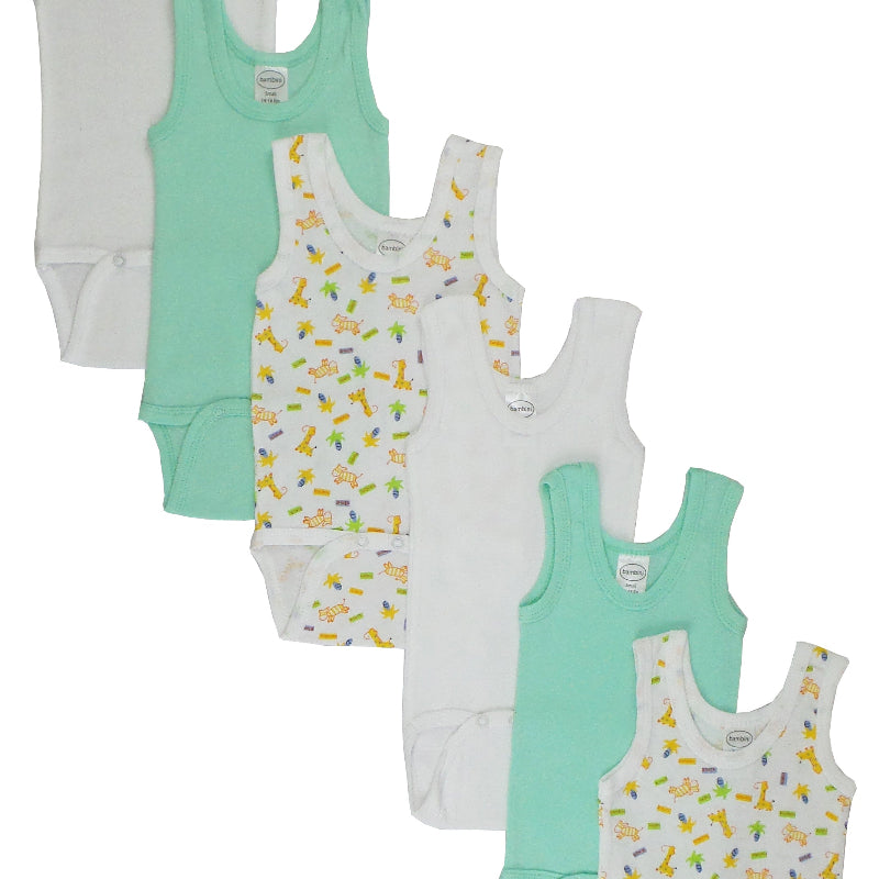 Bambini Baby Bodysuit Set – Soft Cotton Tank Tops, Pack of 6