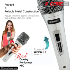 5Core XLR Microphone Dynamic Mic Karaoke Singing Studio Microfono