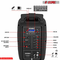 TWS Pair Bluetooth Party Speakers Portable Karaoke