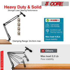 5Core Microphone Stand Suspension Desk Scissor Boom Arm w Shock Mount