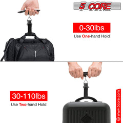 5Core Digital Luggage Scale Weight Scale Travel Hanging Baggage