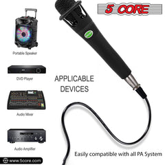 5Core XLR Microphone Dynamic Mic Karaoke Singing Studio Mics Handheld