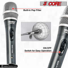 5Core XLR Microphone Dynamic Mic Karaoke Singing Studio Microfono