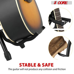 Tabouret de guitare 5Core avec siège rembourré confortable, repose-pieds, support de guitare avec