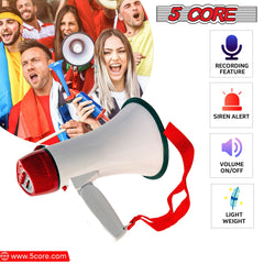 5Core Megaphone Bullhorn Speaker Mini 30W Bull Horn Kids Megafono 800