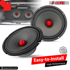 5Core 8 Inch Midrange Door Speaker 500W PMPO Subwoofer w Aluminum