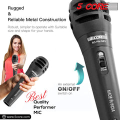 5Core XLR Microphone Dynamic Mic Karaoke Singing Studio Mics Handheld