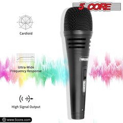 5Core XLR Microphone Dynamic Mic Karaoke Singing Studio Microfono