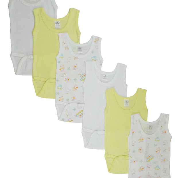 Bambini Baby Bodysuit Set – Soft Cotton Tank Tops, 6 Pack