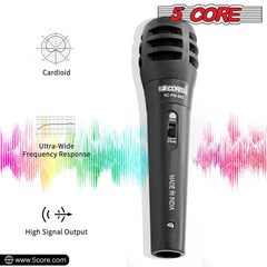 5Core XLR Microphone Dynamic Mic Karaoke Singing Studio Mics Handheld