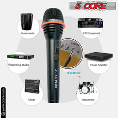 5Core XLR Microphone Dynamic Mic Karaoke Singing Studio Mics Handheld