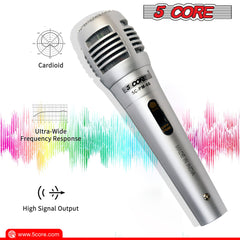 5Core XLR Microphone Dynamic Mic Karaoke Singing Studio Mics Handheld