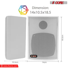 5Core Outdoor Speakers Stereo In Wall 100W Peak Passive Home Audio