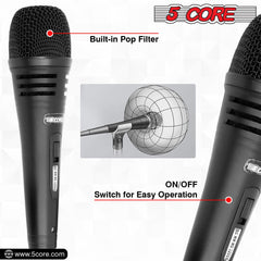 5Core XLR Microphone Dynamic Mic Karaoke Singing Studio Microfono