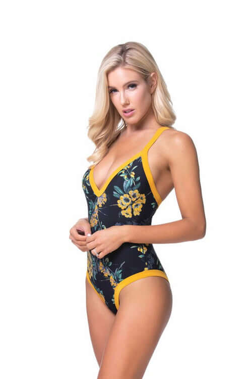 Black Yellow Swimsuit