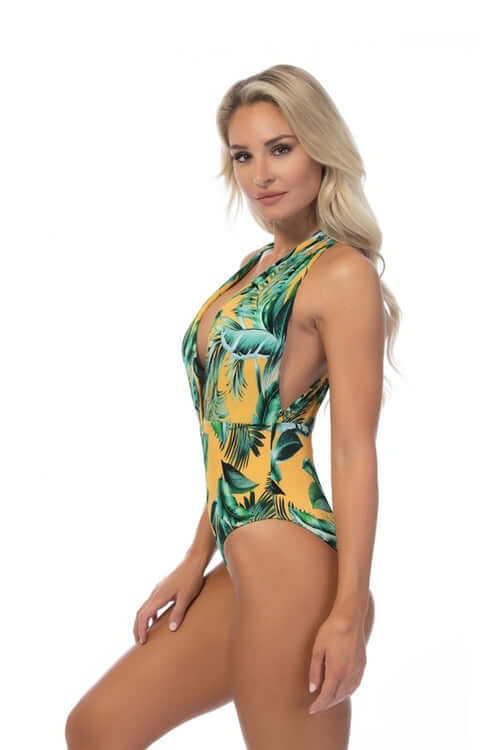 Tropical Ribbed Swimsuit