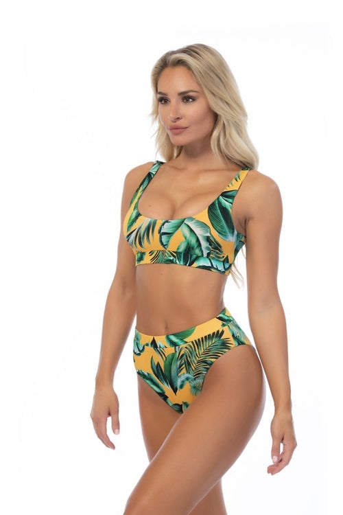 Floral Ribbed Bikini Set