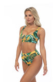 Conjunto de bikini de canalé floral 