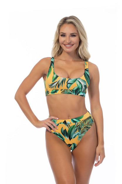Floral Ribbed Bikini Set
