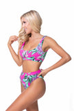 Conjunto de bikini de canalé floral 