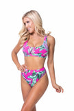 Conjunto de bikini de canalé floral 