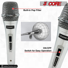 5Core XLR Microphone Dynamic Mic Karaoke Singing Studio Microfono