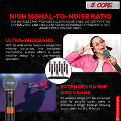 5Core Wireless Microphones 8 Channel Karaoke Professional UHF Singing